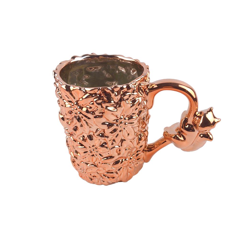 New Factory custom electroplate ceramic coffee rose gold mug