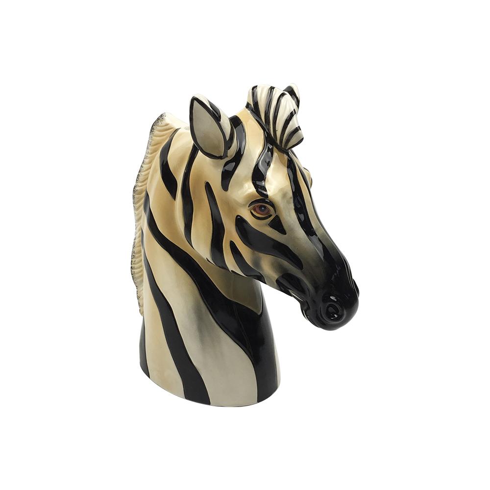 Farmhouse ceramic zebra horse shape flower vase