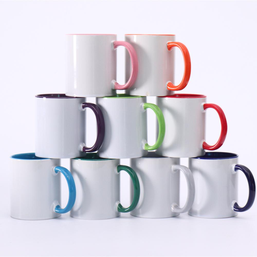 Factory custom printed white sublimation initial personal blank porcelain ceramic tea coffee mug