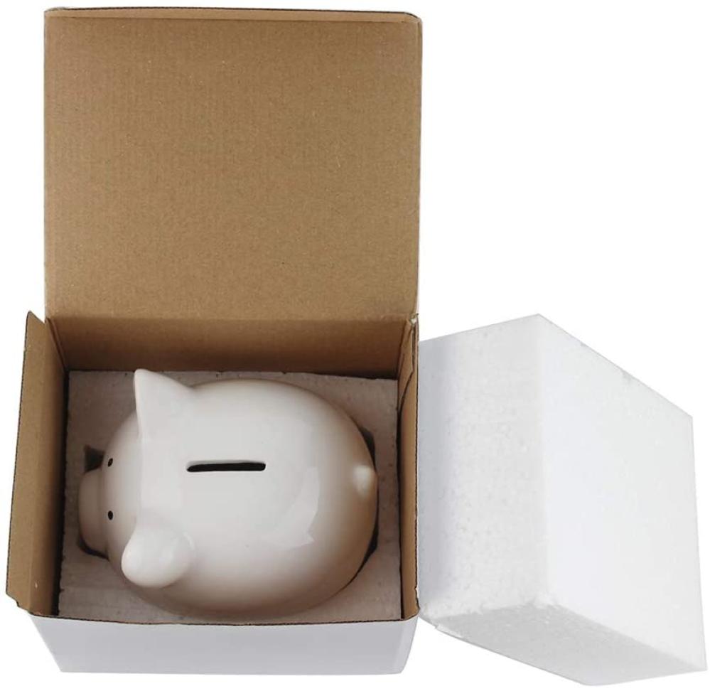 mini plain cartoon custom design funny pink pig shaped ceramic coin collecting saving piggy bank money box for kids children