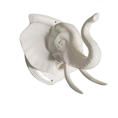 animal head hanging ceramic elephant wall home decor picture 1