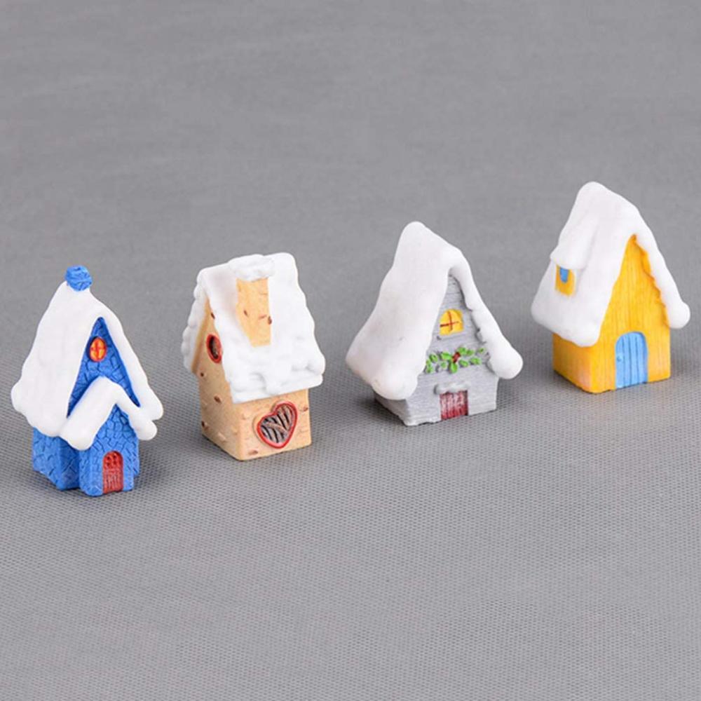 factory custom miniature resin christmas village house figurines
