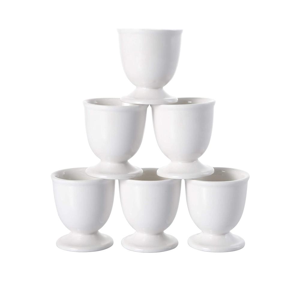 white small ceramic egg cup stand holder