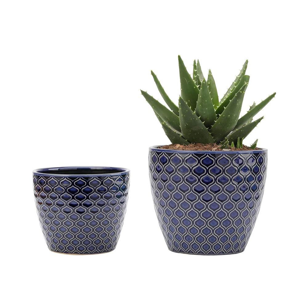 new Factory Custom clay Indoor Outdoor trellis pattern flower planter ceramic cactus pots