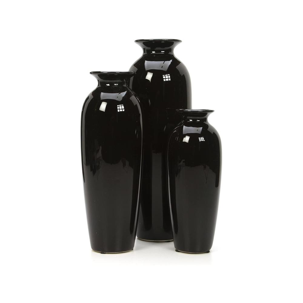 Custom Tall Black Large Big luxury Ceramic Floor Vases for Ideal Gift Wedding Home Office Decor