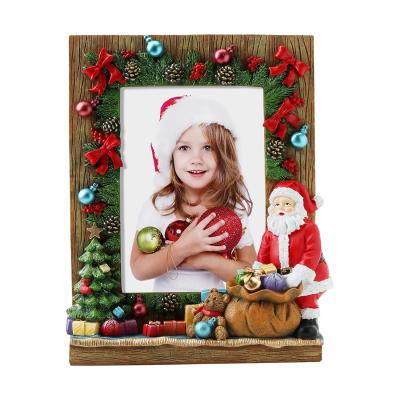 Light Up Christmas Xmas Resin Picture Frame with Santa Clause