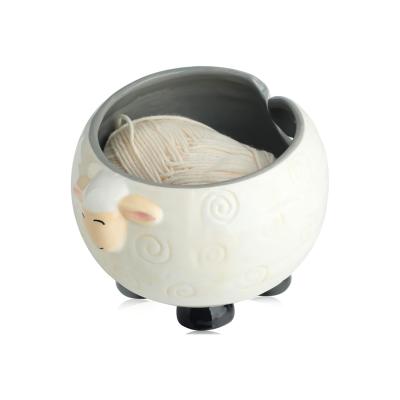Sheep Shaped Pottery Yarn Bowl picture 1