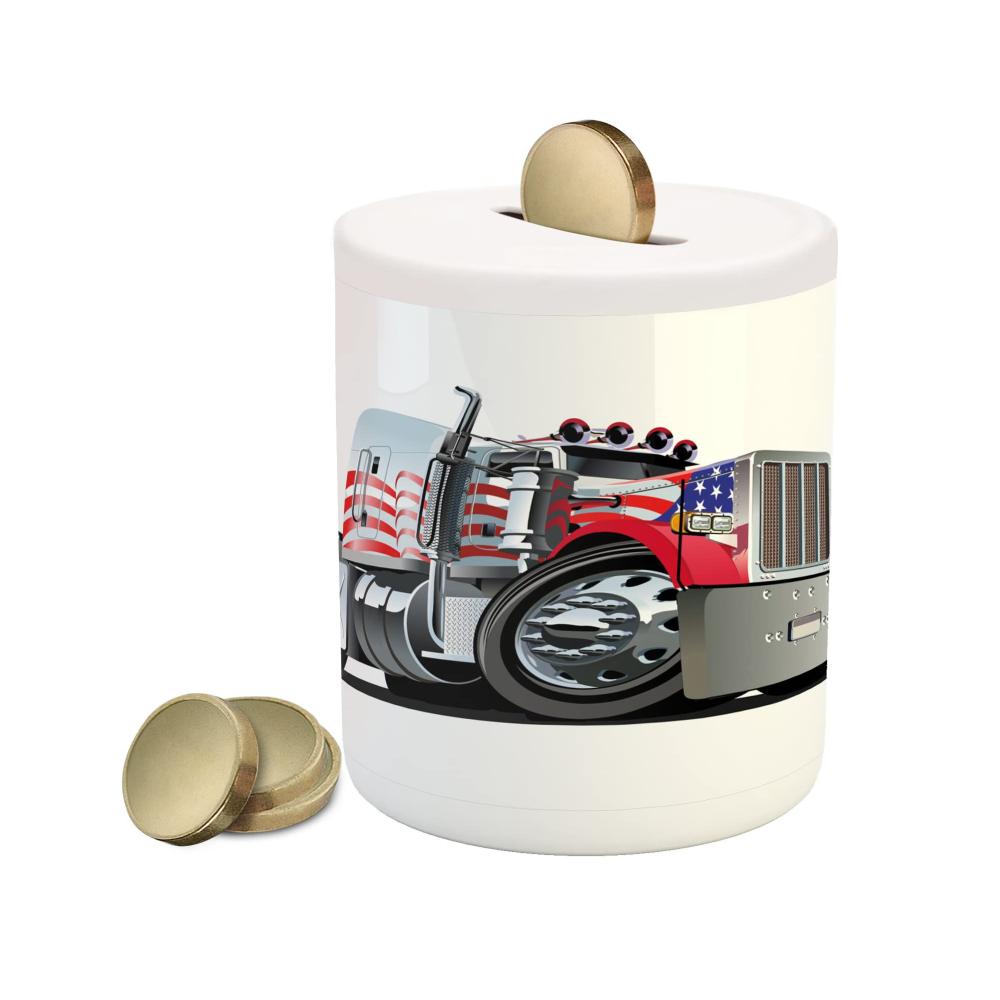 custom logo print personalized round cylinder white sublimation ceramic money box coin saving piggy bank