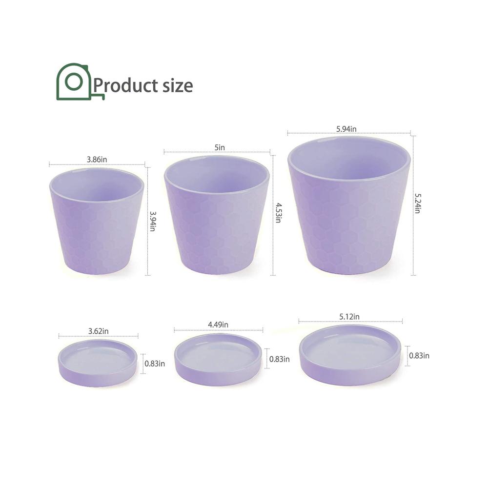 custom shaped wall mounted better Home and Garden purple stoneware ceramic artificial cachepot flower planter plant pot