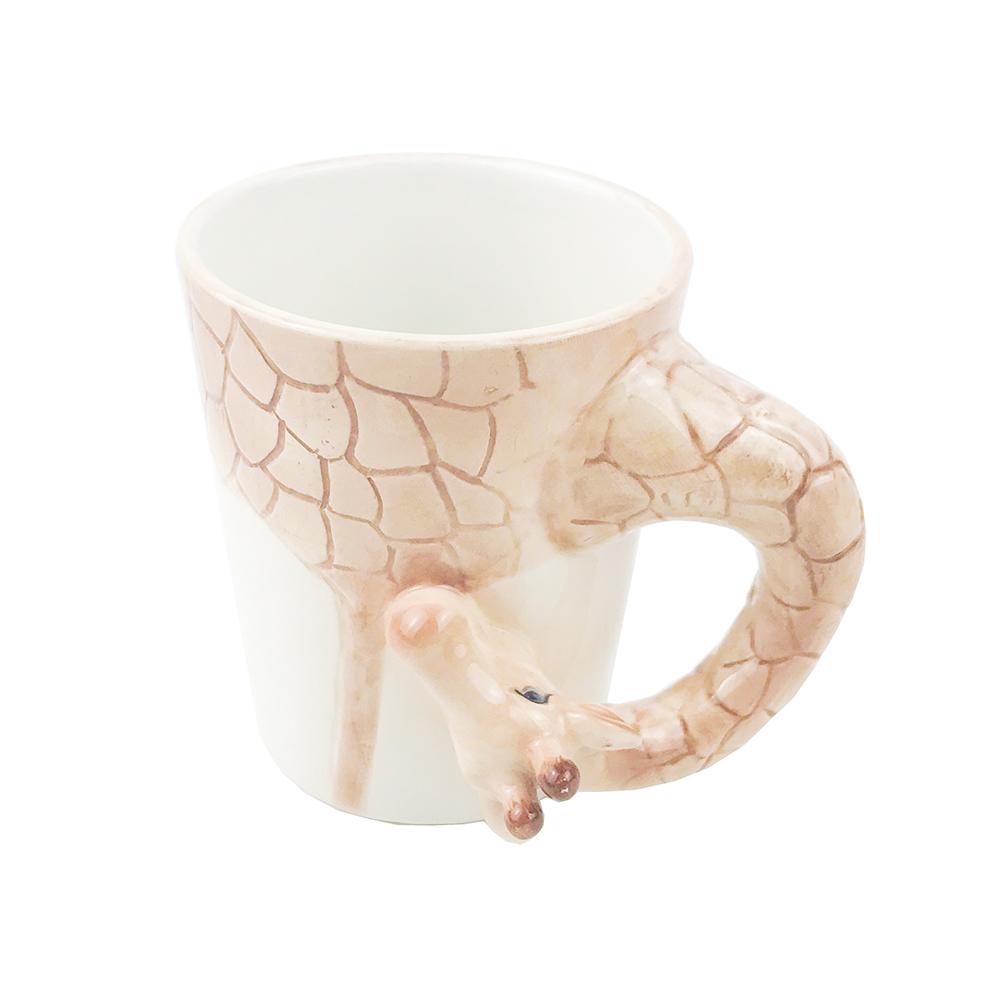 custom cute carton giraffe shape 3d animal ceramic coffee mug