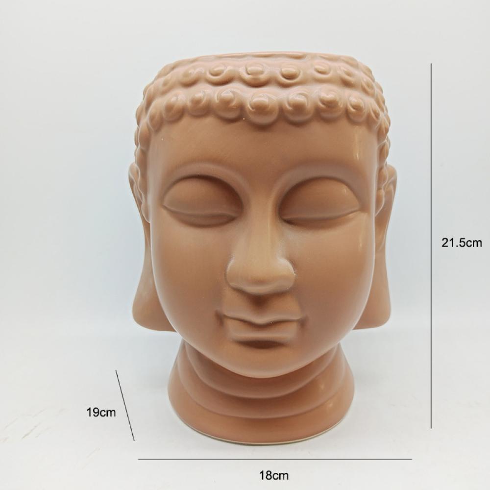New Factory Custom ceramic buddha head planter plant flower pot