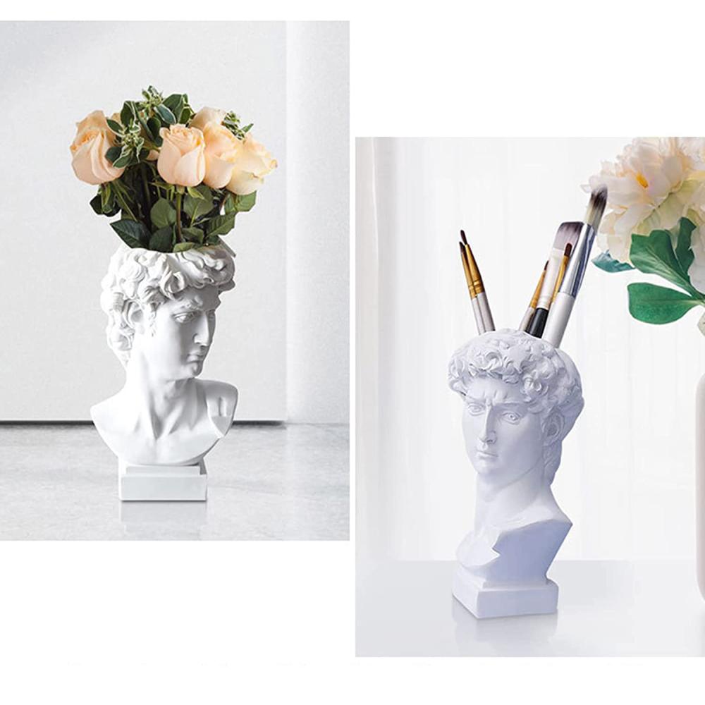 3D printed Greek Statue Indoor and Outdoor Sculpture David Resin Flower Vase For Home Decor