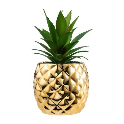 New Custom fruit pineapple shaped Ceramic Planter Flower Plant Pot
