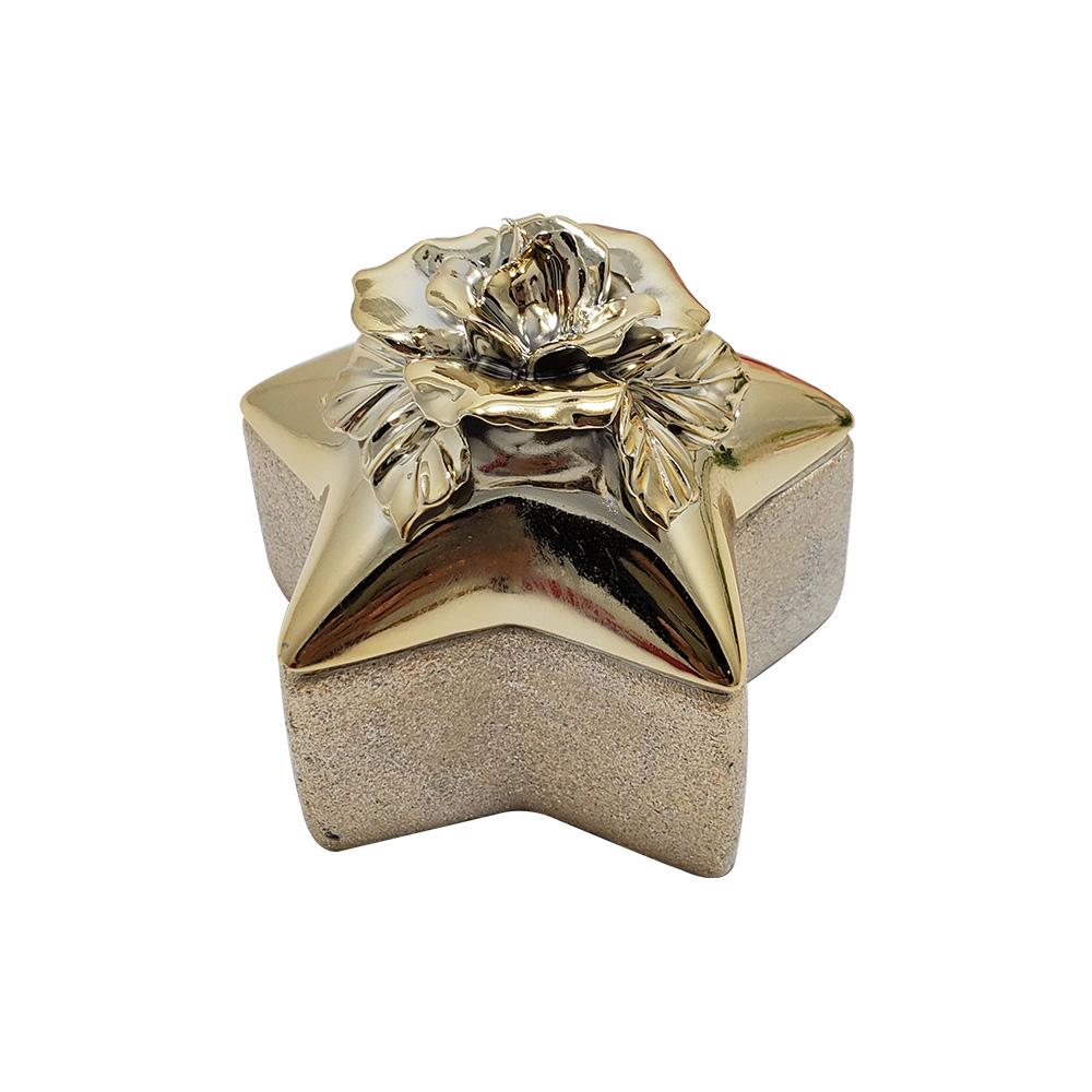 custom cheap mini gold star shape luxury small cool porcelain ceramic jewelry ring gift display box for jewelry