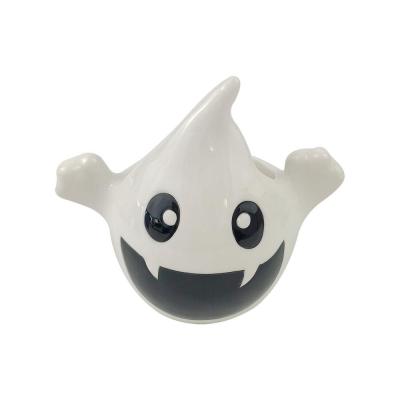 small white light up Halloween ceramic ghost decor thumbnail