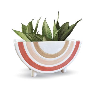 Round ceramic Planter Plant Flower Pots with feet thumbnail