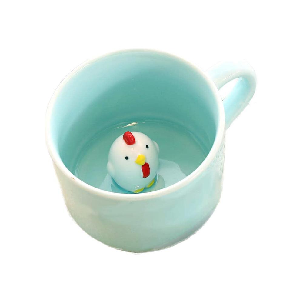 factory custom design small mini ceramic chicken coffee mug