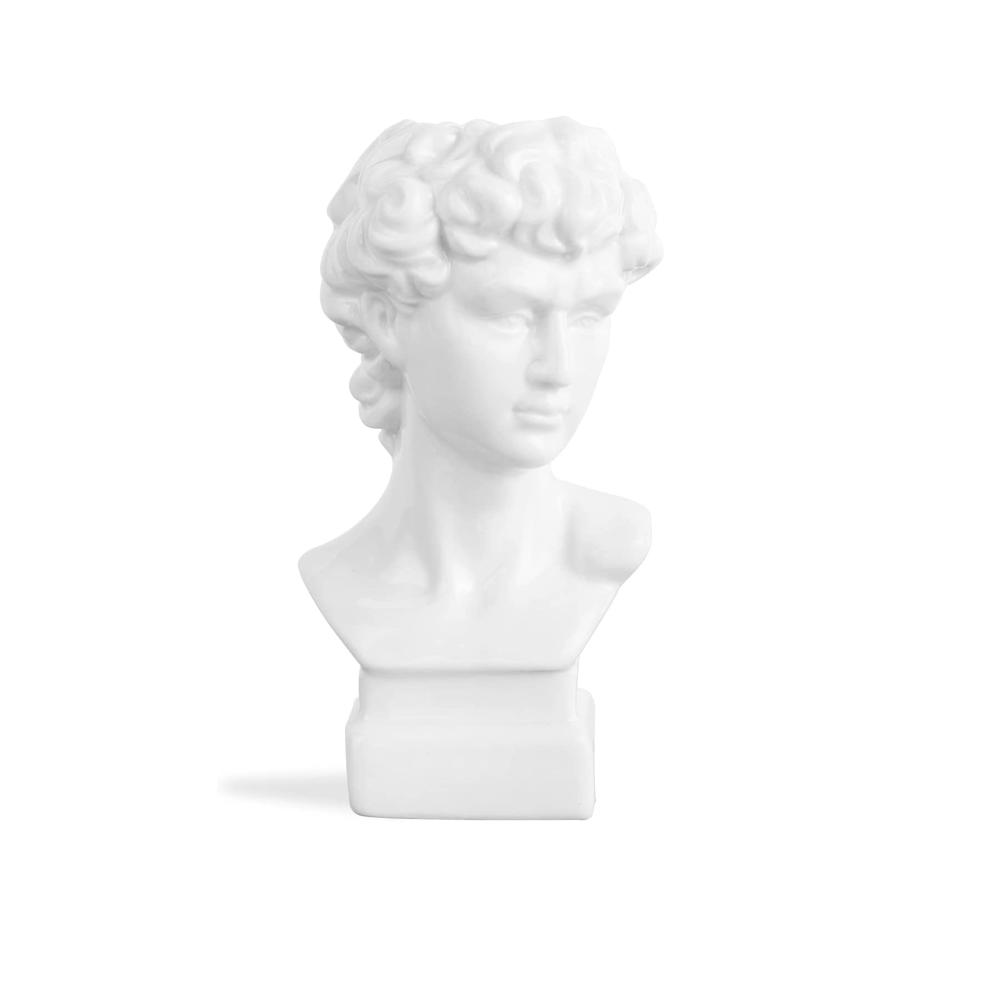 New Factory Custom human head face ceramic roman style sculpture flower vase