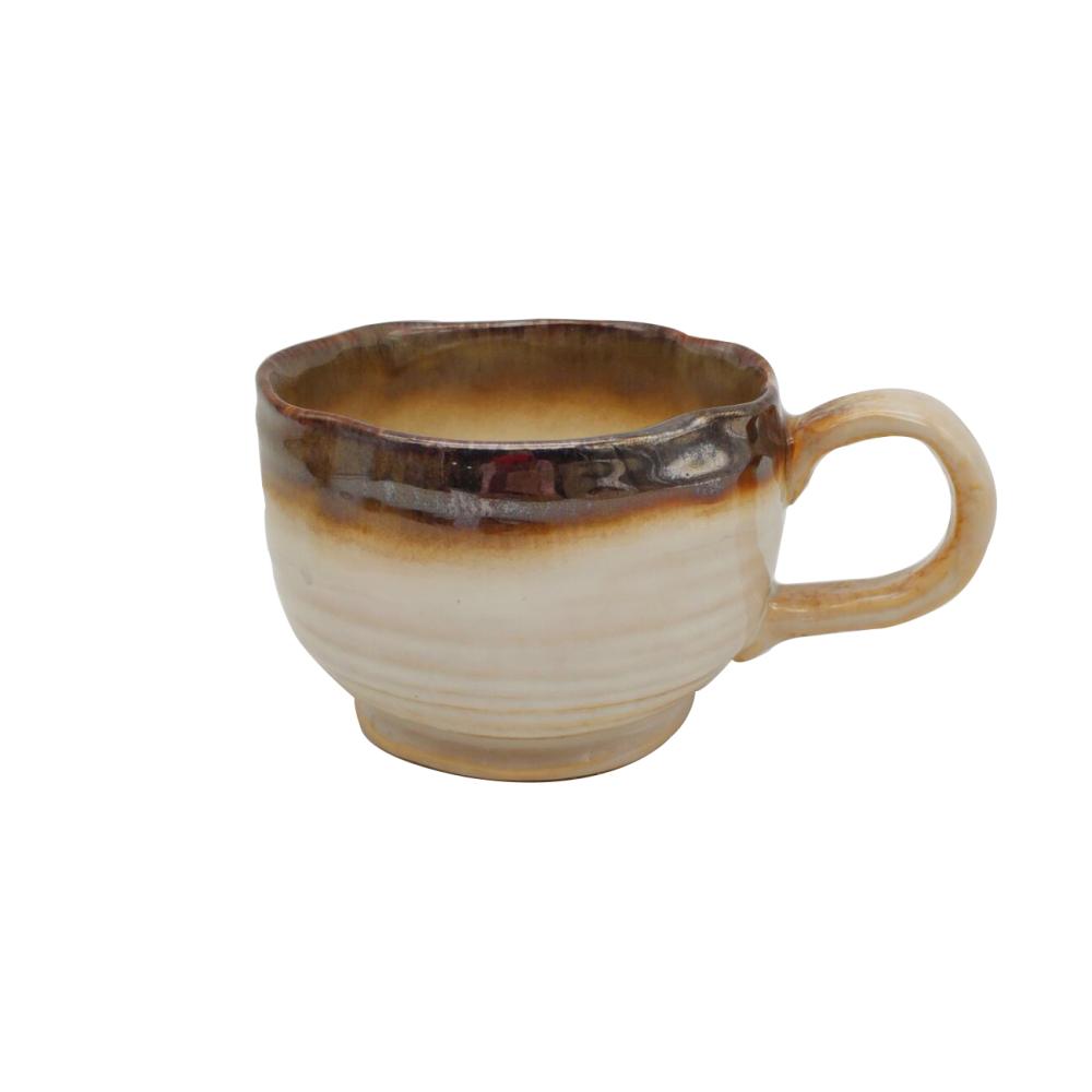 custom printed designer unique13oz brown reactive glaze ceramic coffee milk mugs